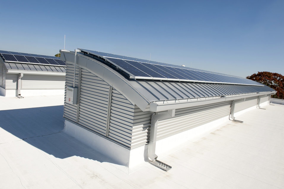 Solar Roof Panel on Commercial Building